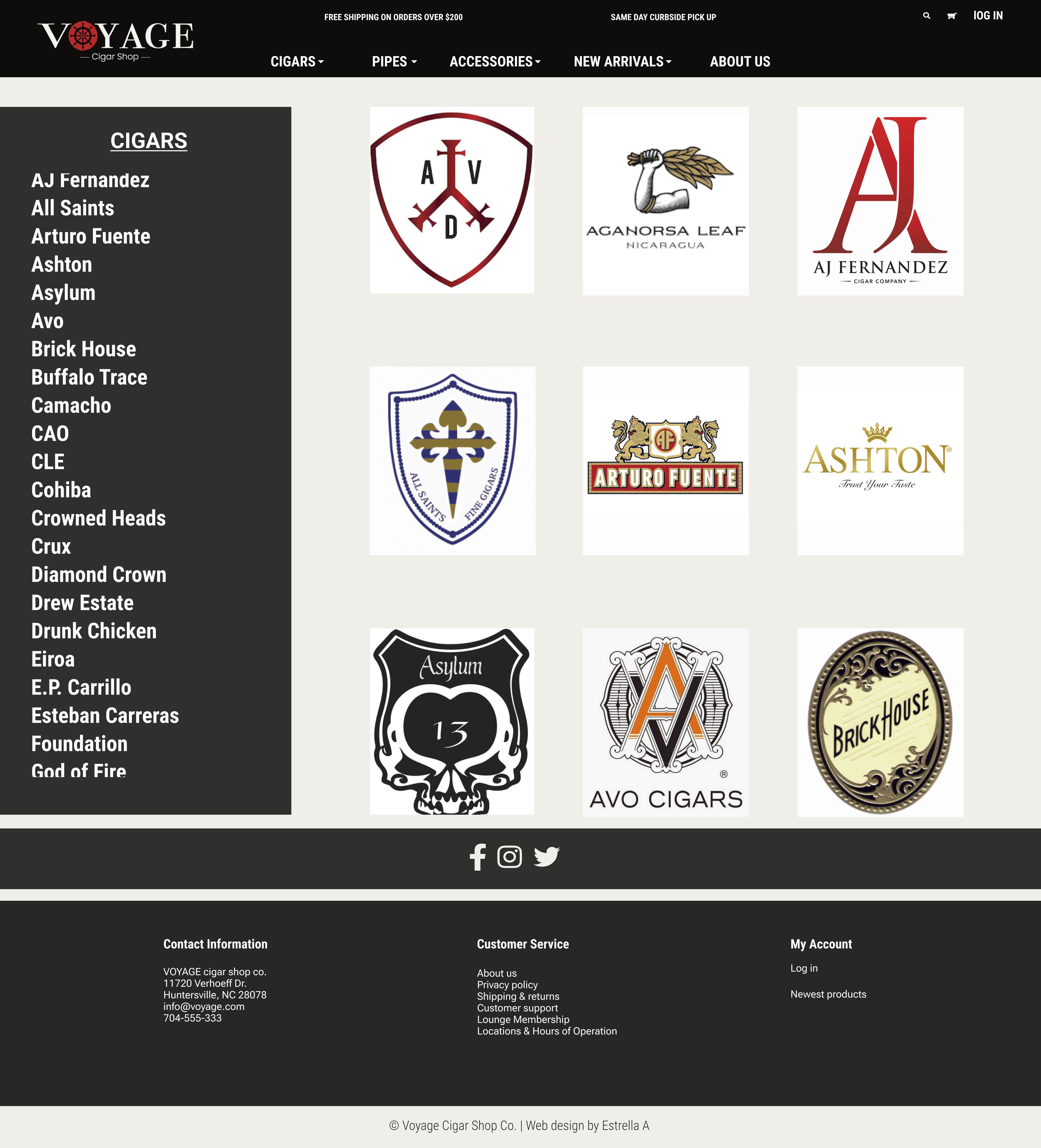 Cigar Shop web design